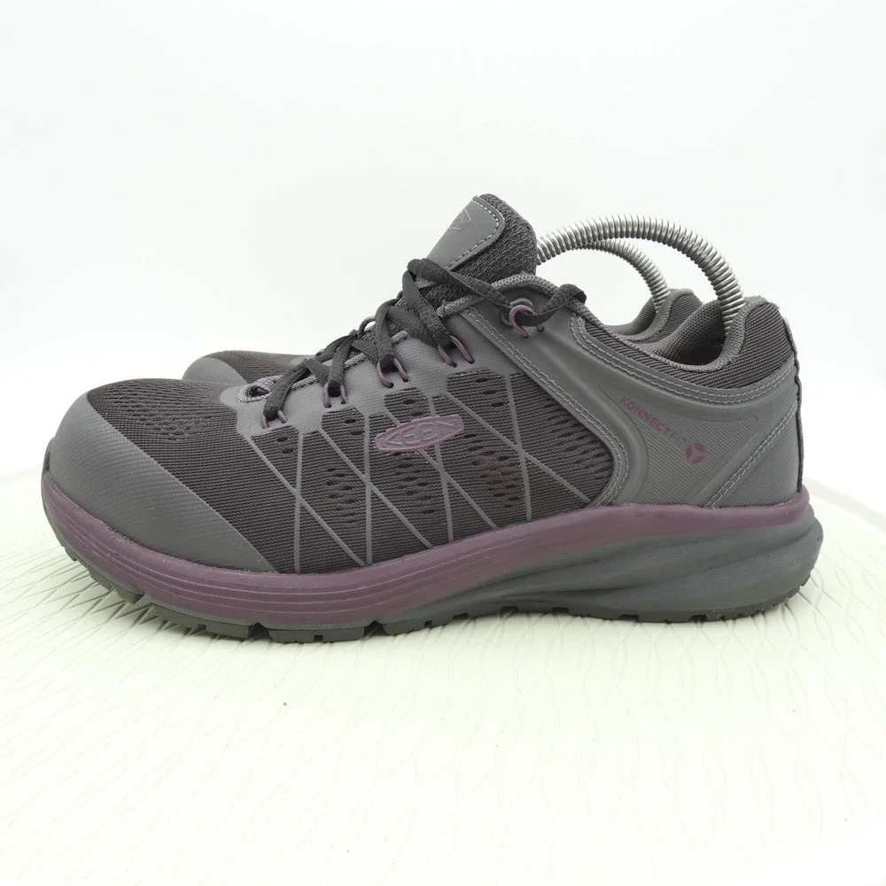 Keen Utility Vista Energy Women US 9.5 M Work Shoes Magnet Prune Purple Sneakers